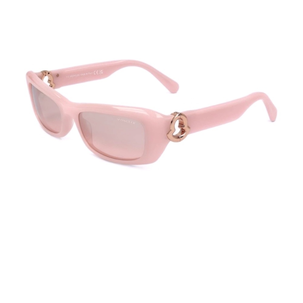 Moncler Pink Cat-Eye Sunglasses with Gold Logo Accent